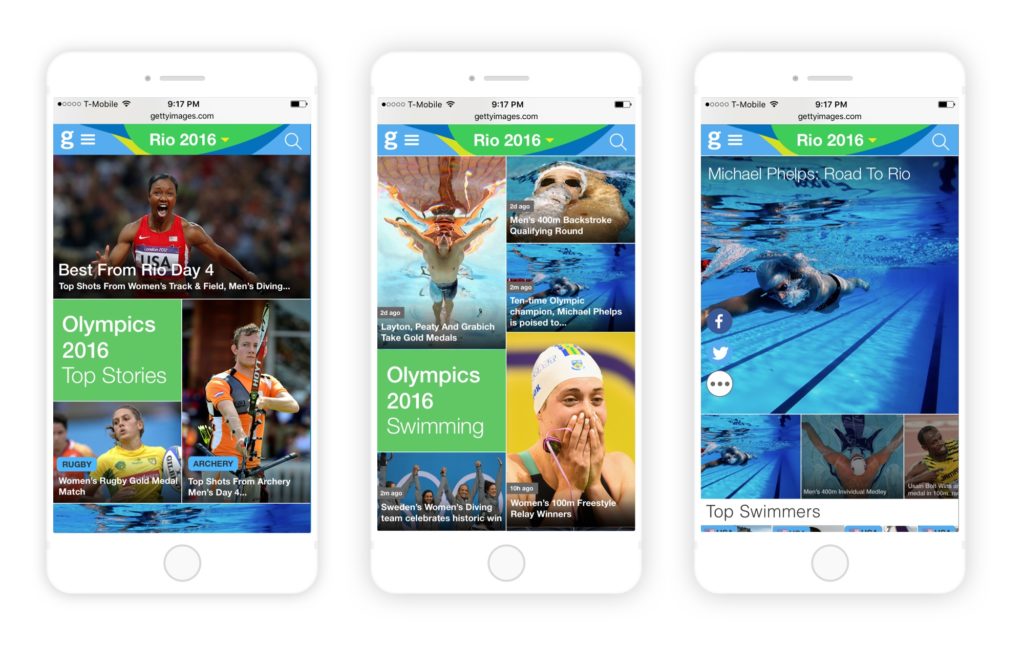 Olympics Mobile Page Flow